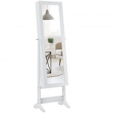 Load image into Gallery viewer, Mirrored Standing Jewelry Cabinet Storage Box-White
