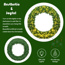 Load image into Gallery viewer, 48&quot; Pre-lit Cordless Artificial Christmas Wreath
