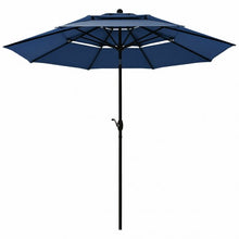 Load image into Gallery viewer, 10&#39; 3 Tier Patio Umbrella Aluminum Sunshade Shelter Double Vented-Navy

