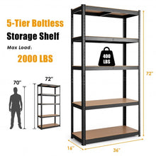 Load image into Gallery viewer, 35.5&quot; x 71&quot; Adjustable 5-Layer 2000 lbs Capacity Tool Shelf -Black
