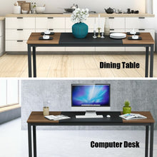 Load image into Gallery viewer, 63&quot; Rectangular Dining Room Table with Solid Metal Frame-Desktop + Frame
