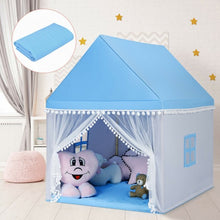 Load image into Gallery viewer, Kids Play Tent Large Playhouse Children Play Castle Fairy Tent Gift w/ Mat-Blue
