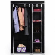 Load image into Gallery viewer, 69&quot; Portable Closet Storage Organizer Clothes Wardrobe-Black
