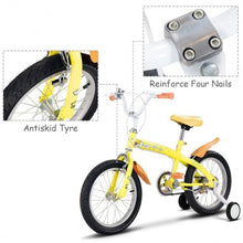 Load image into Gallery viewer, 16&quot; Outdoor Sports Kids Bicycle with Training Wheels Bell-Yellow
