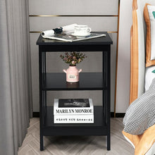Load image into Gallery viewer, 3-tier Side Table Nightstand with Stable Structure-Black
