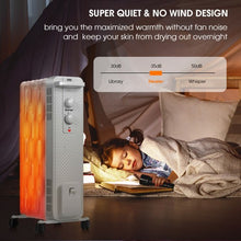 Load image into Gallery viewer, 1500 W Oil-Filled Heater Portable Radiator Space Heater w/Adjustable Thermostat
