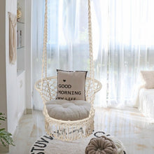 Load image into Gallery viewer, Hanging Hammock Chair Macrame Swing Hand Woven Cotton Backrest
