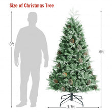 Load image into Gallery viewer, 6ft Snow Flocked Artificial Christmas Tree with 715 Glitter PE and PVC Tips
