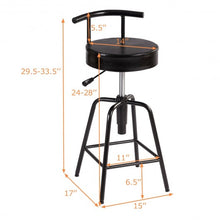 Load image into Gallery viewer, Adjustable Swivel Vintage Bar Stool PU Leather Steel Frame
