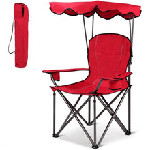 Load image into Gallery viewer, Portable Folding Beach Canopy Chair with Cup Holders-Red
