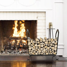 Load image into Gallery viewer, Fireplace Log Holder Iron Indoor Firewood Rack
