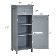 Load image into Gallery viewer, Wooden Storage Free-Standing Floor Cabinet with Drawer and Shelf-Gray
