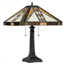 Load image into Gallery viewer, Tiffany-Style 2-Light Table Lamp w/ 16" Glass Lampshade
