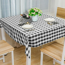 Load image into Gallery viewer, 10 Pcs 52&quot; x 52&quot; Square Polyester Plaid Dinner Tablecloth-Black
