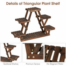 Load image into Gallery viewer, Wood Plant Stand Triangular Shelf 6 Pots Flower Shelf
