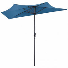 Load image into Gallery viewer, 9Ft Patio Bistro Half Round Umbrella -Blue
