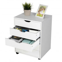 Load image into Gallery viewer, 5 Drawer Mobile Lateral Filing Storage Home Office Floor Cabinet w/Wheels-White
