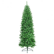 Load image into Gallery viewer, 7 ft PVC Hinged Pre-lit Artificial Fir Pencil Christmas Tree with 150 Warm White
