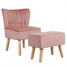 Load image into Gallery viewer, Leisure Chair and Ottoman Thick Padded Tufted Sofa Set-Pink
