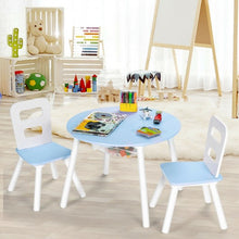 Load image into Gallery viewer, Wood Activity Kids Table and Chair Set with Center Mesh Storage for Snack Time and Homework-Blue
