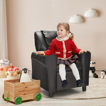 Load image into Gallery viewer, Children PU Leather Recliner Chair with Front Footrest-Brown
