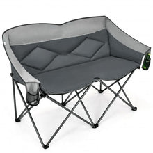 Load image into Gallery viewer, Folding Camping Chair with Bags and Padded Backrest-Gray
