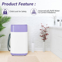 Load image into Gallery viewer, 8lbs Portable Fully Automatic Washing Machine with Drain Pump-Purple
