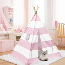 Load image into Gallery viewer, 5' White &amp; Pink Portable Indian Children Sleeping Dome Play Tent
