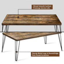 Load image into Gallery viewer, Rustic Industrial Solid Wood Rectangular Cocktail Coffee Table
