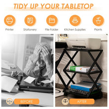 Load image into Gallery viewer, Mobile Printer Stand 3 Tier Storage Shelves Printer Cart with Pads Black
