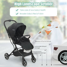 Load image into Gallery viewer, High Landscape Foldable Baby Stroller with Reversible Reclining Seat-Black
