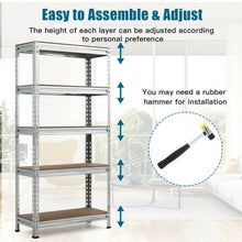 Load image into Gallery viewer, 5-Tier Steel Shelving Unit Storage Shelves Heavy Duty Storage Rack-Silver

