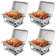 Load image into Gallery viewer, 4-Pack of Full Size Tray 8 Quart Stainless Steel Chafer for Buffet
