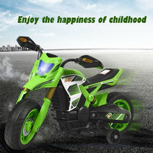 Load image into Gallery viewer, 6V Electric Kids Ride-On Battery Motorcycle with Training Wheels -Green
