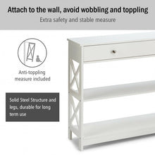 Load image into Gallery viewer, Console Accent Table with Drawer and Shelves -White
