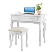 Load image into Gallery viewer, Mirror Jewelry Storage Makeup Dressing Table Vanity Set
