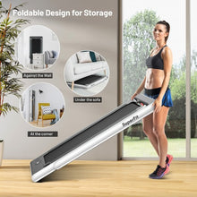 Load image into Gallery viewer, 2-in-1 Electric Motorized Health and Fitness Folding Treadmill with Dual Display and Speaker-White
