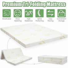 Load image into Gallery viewer, 4� Folding Foam Mattress Tri-fold Sofa Bed Mat-Queen Size
