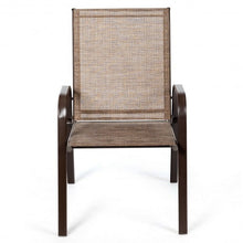 Load image into Gallery viewer, 2 PCS Patio Chairs Outdoor Dining Chair with Armrest-Brown
