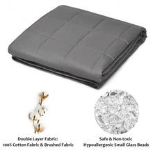 Load image into Gallery viewer, 25 lbs Weighted Blankets 100% Cotton with Glass Beads -Dark Gray
