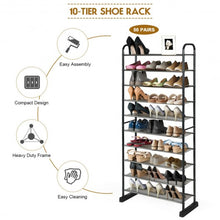 Load image into Gallery viewer, 10-Tier Metal Frame Shoe Rack Space-saving Shoe Organizer
