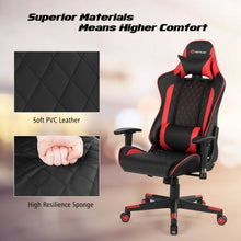 Load image into Gallery viewer, Massage Gaming Chair with Lumbar Support and Headrest-Red
