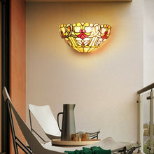 Load image into Gallery viewer, Tiffany-Style 1-Light Wall lamp w/ 12" Lampshade
