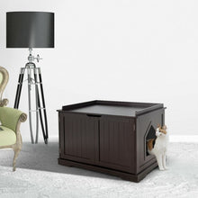Load image into Gallery viewer, Cat Litter Box Wooden Enclosure Pet House Sidetable Washroom-Brown
