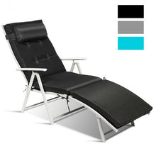 Load image into Gallery viewer, Outdoor Lightweight Folding Chaise Lounge Chair-Black

