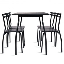 Load image into Gallery viewer, 5 Pcs Dining Table Set with 4 Chairs - Black
