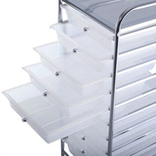 Load image into Gallery viewer, 10 Drawer Rolling Storage Cart Organizer-Clear
