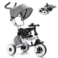 Load image into Gallery viewer, 4-in-1 Kids Baby Stroller Tricycle Detachable Learning Toy Bike-Gray

