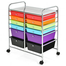 Load image into Gallery viewer, 12 Drawers Rolling Cart Storage Scrapbook Paper Organizer Bins-Deep Multicolor
