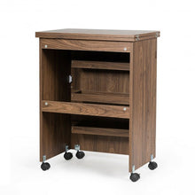 Load image into Gallery viewer, Folding Sewing Craft Table Shelf Storage Cabinet Home Furniture-Brown
